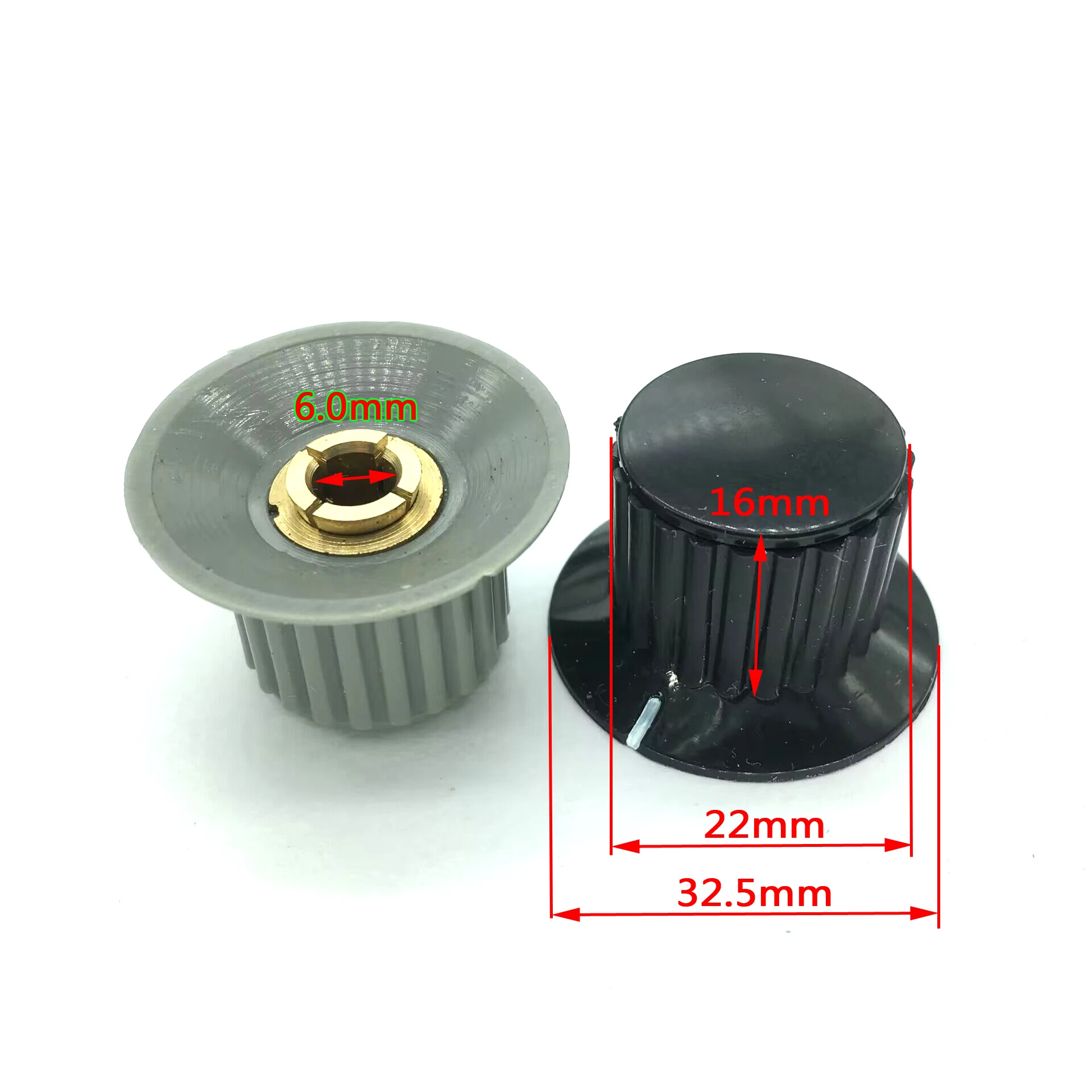 50PCS 5PCS KYP32-20-6J 6mm Black/ Gray Knob Button Cap Is Table For High Quality Turn Around Special Potential Knob