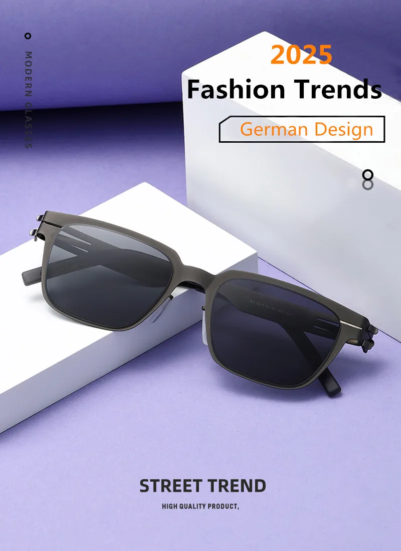 2027 Deutschland Design Sonnenbrille Herren BO Ultraleichte Edelstahl-Biologische Stahl-Klassische Sonnenbrille Damen Outdoor-Fahrsonnenbrille – Detail 1