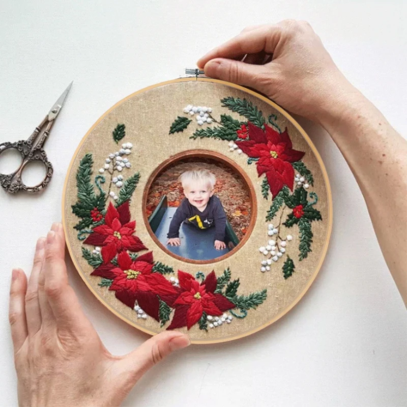 الأطواق التطريز 3 قطع 14 بوصة التطريز الأطواق خشبية مستديرة قابل للتعديل الخيزران دائرة هوب الدائري للخياطة الفنية الحرفية مفيد