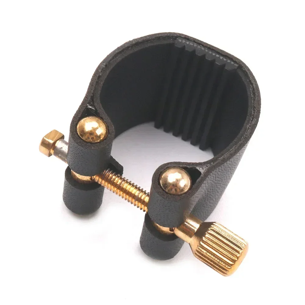 For Alto Sax Saxophone Ligature Practical Accessories Clip Universal Fastener Mouthpiece PU Leather+Metal High Quality