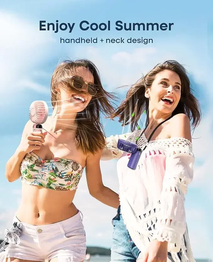 Portable Handheld Personal Rechargeable Fan LED Digital Display 90°Adjustable  Rechargeable Fan , 5 Speed Wind Mini Aromatherapy image 6