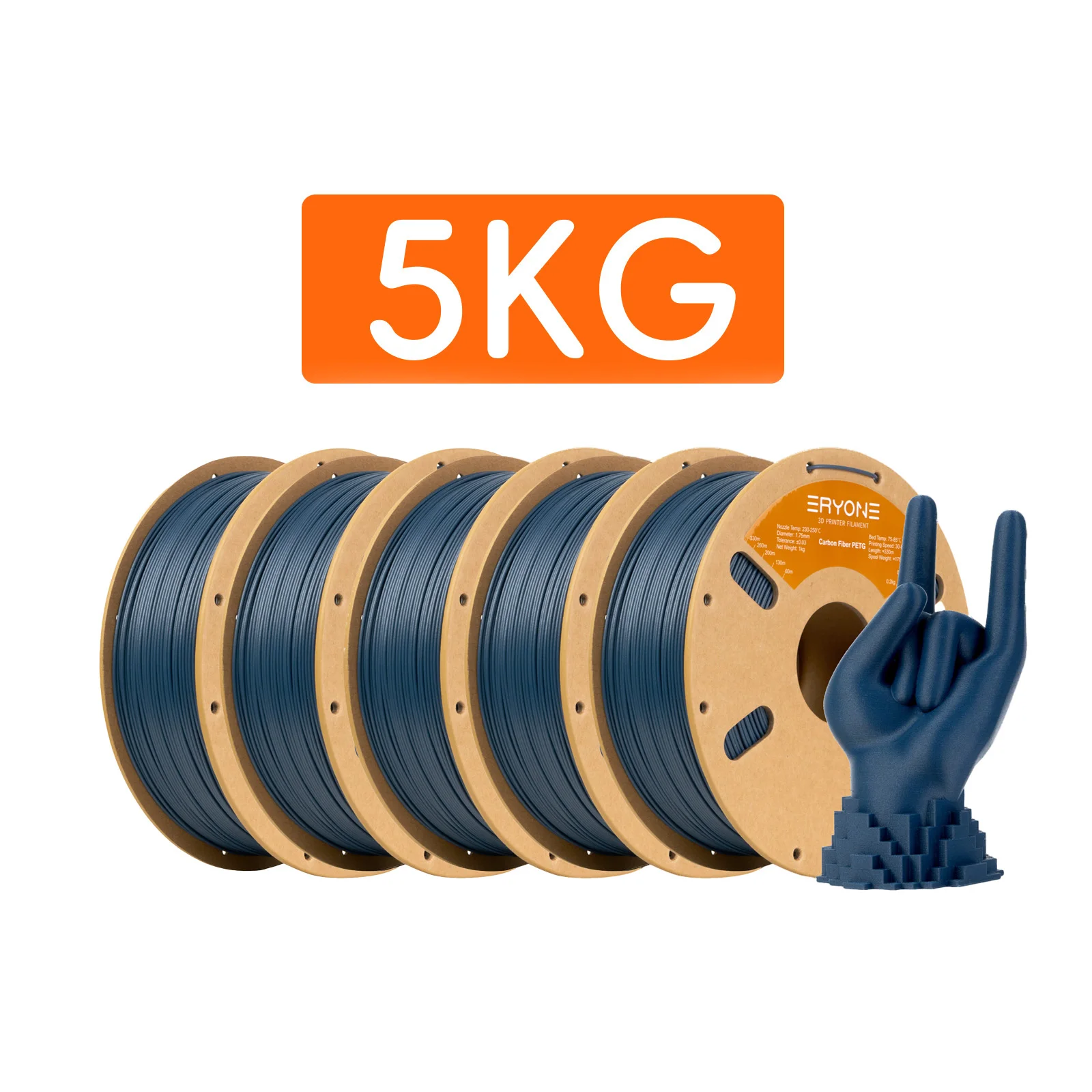 ERYONE Grote Uitverkoop 5KG PETG Carbon Fiber Premium Filament 3D Print, Meerdere Kleuren Beschikbaar, PETG-CF filament, 1KG/Spoel