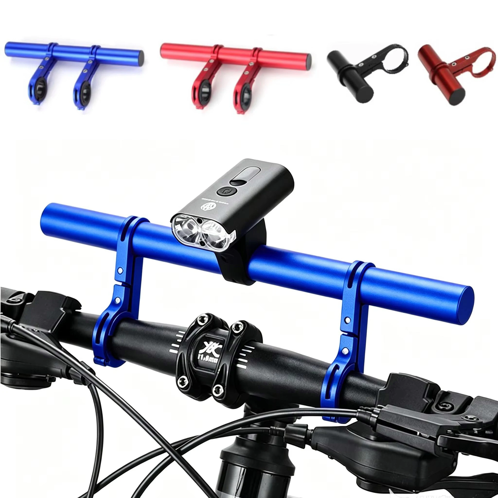 Suporte Extensor de Guidão de Bicicleta 10/20/30cm para Farol MTB - Peça de Extensão para Guidão de Bicicleta de Estrada e Mountain Bike