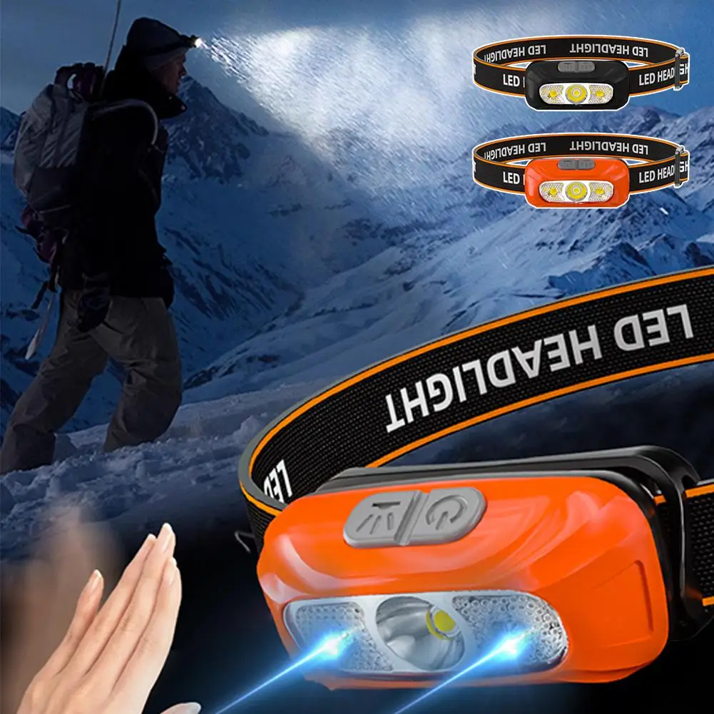 Ultralight Motionsensor Headlight 1200mAh Bright LED Outdoor Camping Head Lamp Fishing Waterproof Head Headlamp Light Emerg G5J3