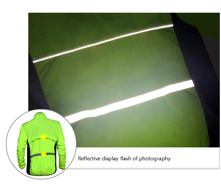 WOSAWE Herren winddichte wasserabweisende reflektierende Fahrradjacke MTB Fahrrad Langarm Windjacke Fahrradmantel Jersey – Detail 13