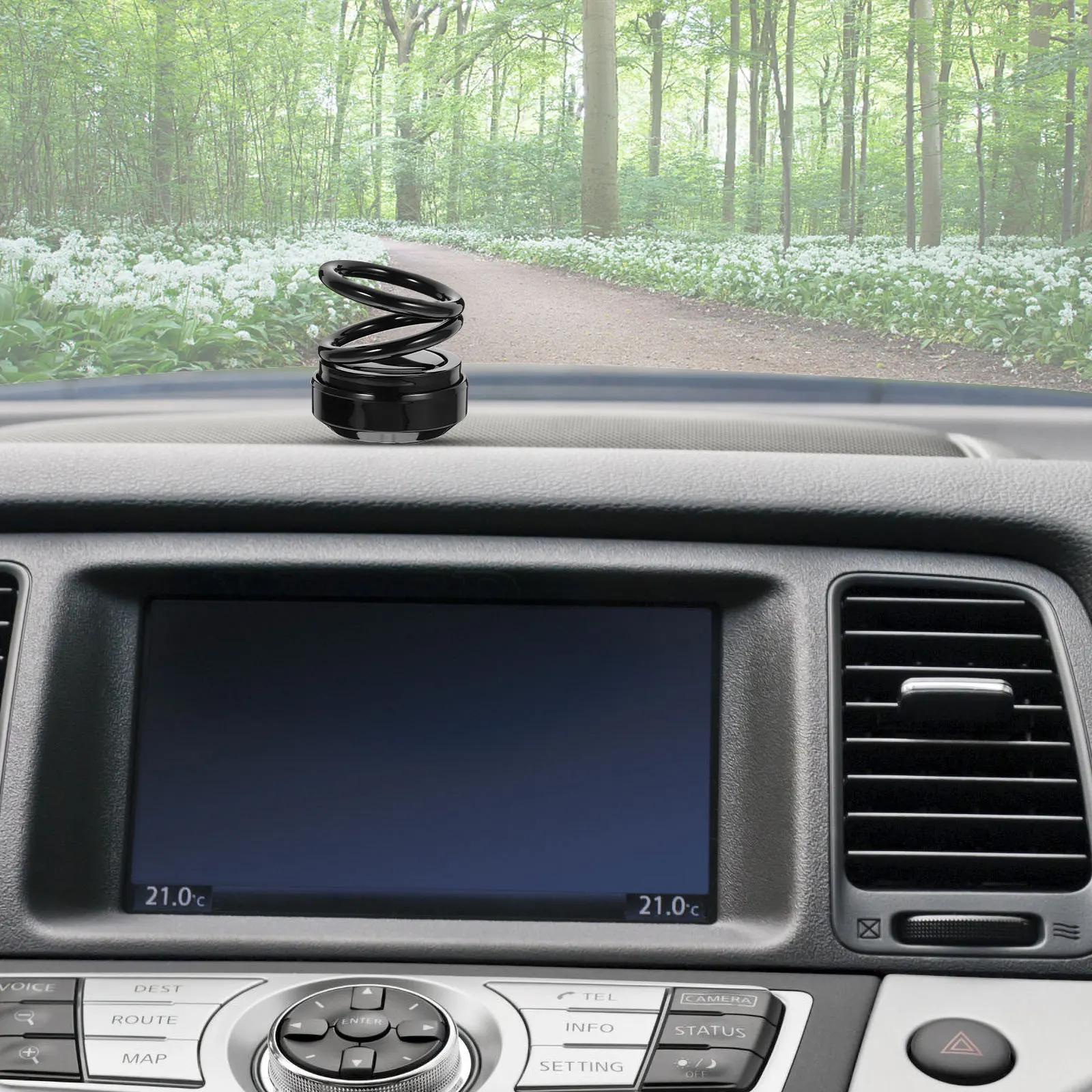 

2Pcs Car Air Freshener Diffuser Decorative Aromatherapy Ornament Dual Ring Shape Auto Interior Accessory for Dashboard Desktop