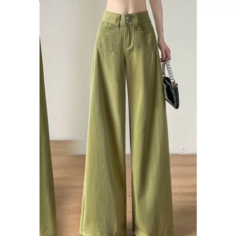 

Straight-leg Jeans for Women Spring Autumn American Retro Loose Wide-leg Pants Tall Drapey Floor-length Pants