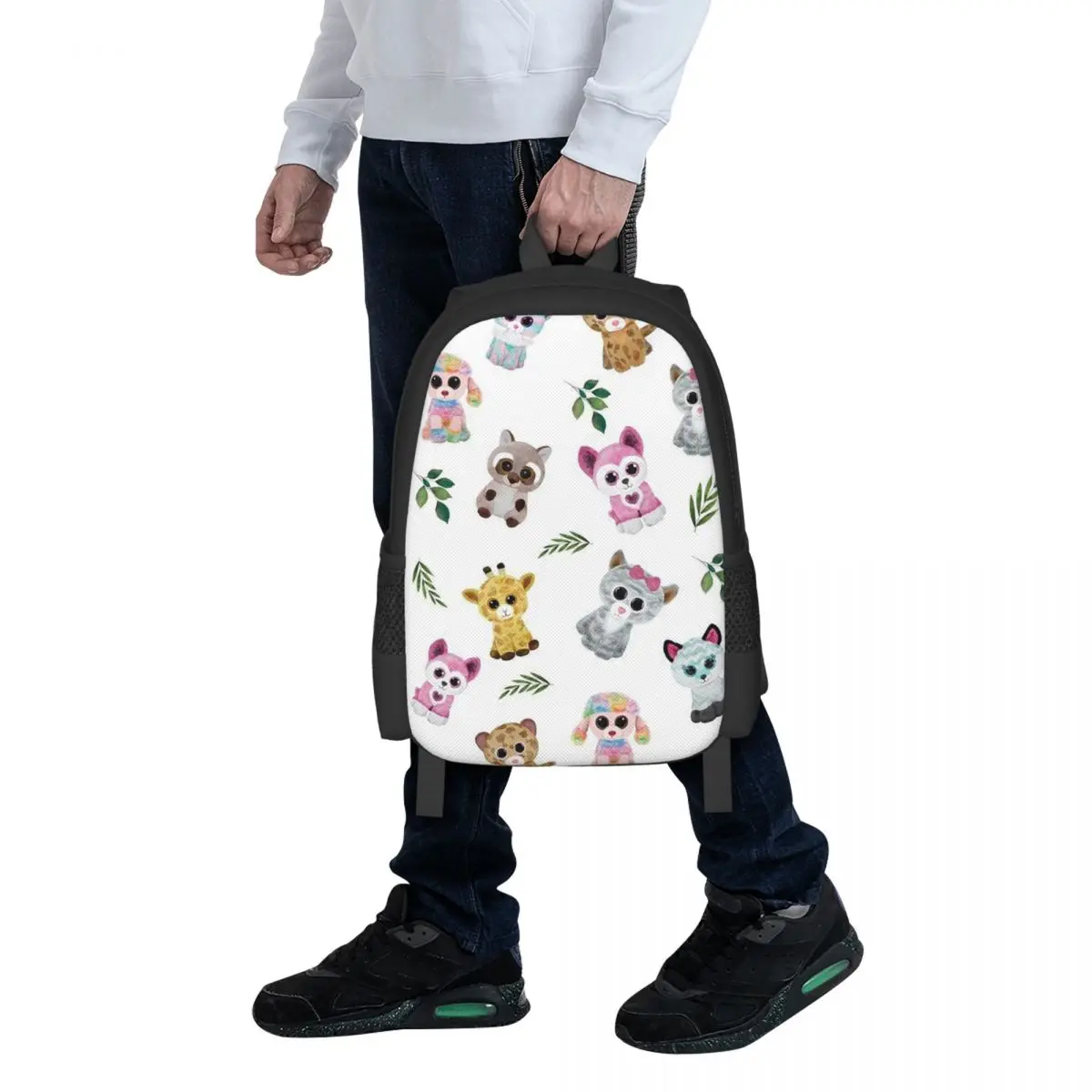 Beanie Boo Mochila escolar para estudantes, mochila de viagem para caminhadas, mochila de moda para homens e mulheres, bolsas de ombro