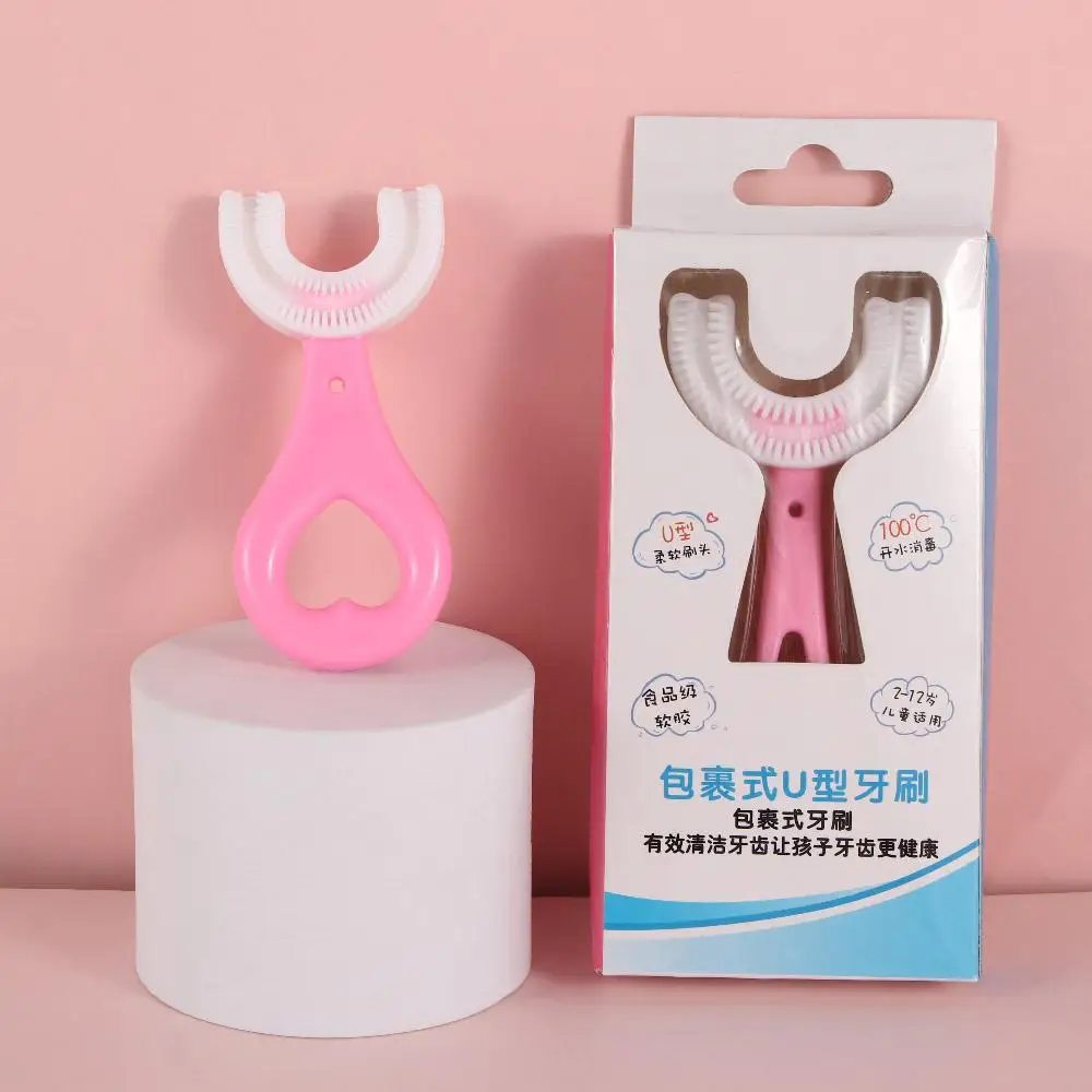 

Convenient Toddler 2-12 Years Old Silicone Children U-Shape Toothbrushes Oral Care Kids Toothbrushes Teeth Cleaning Brushes