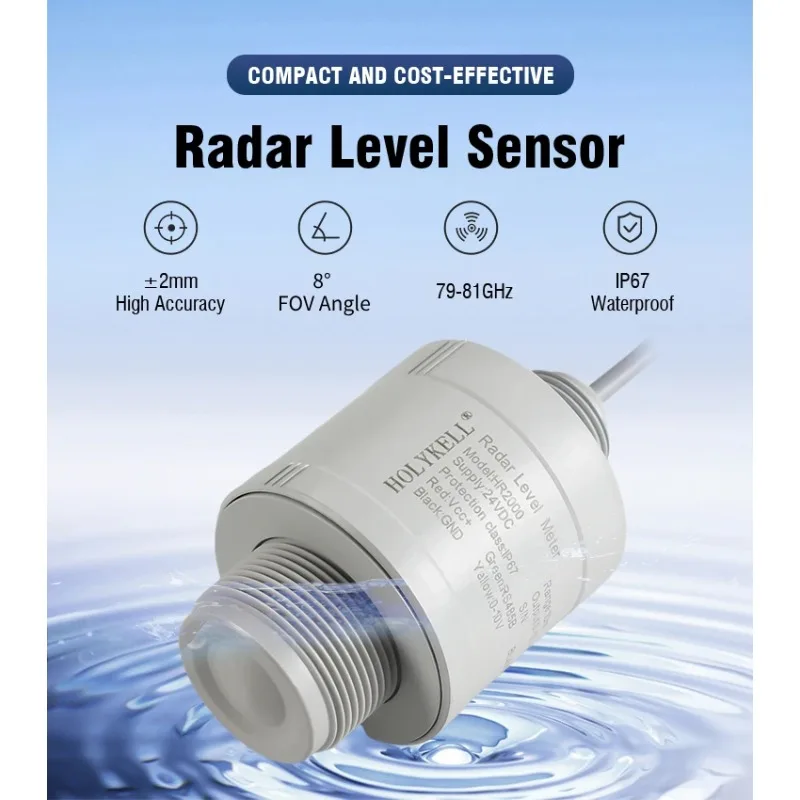 Holykell Anti-corrosion 80g Radar Water Liquid Level Gauge
