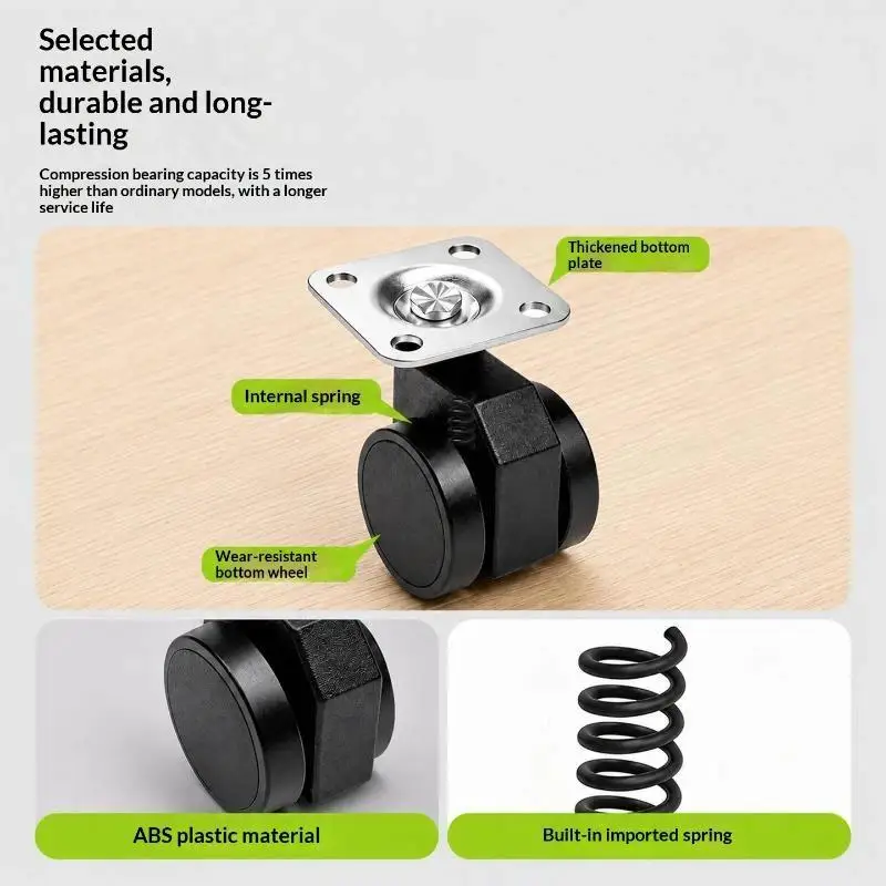 Gravity Self Locking Caster Wheels Auto Lock Under Load 400LBS Load Capacity For Home Furniture Storage Box Moving Organization view 3