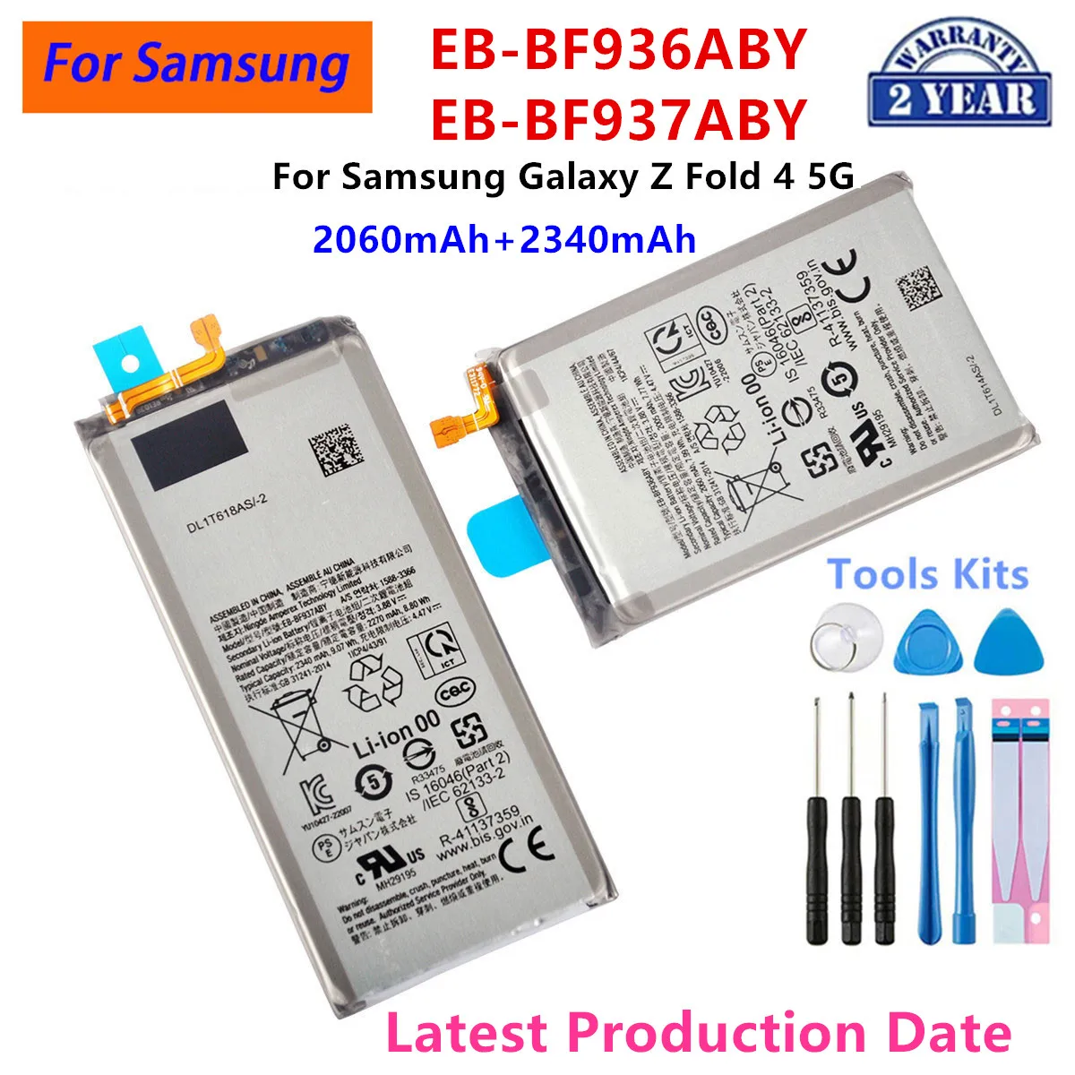 Brand New EB-BF936ABY EB-BF937ABY Battery For Samsung Galaxy Z Fold 4 5G F936 F937 + Replacement Batteries+Tools