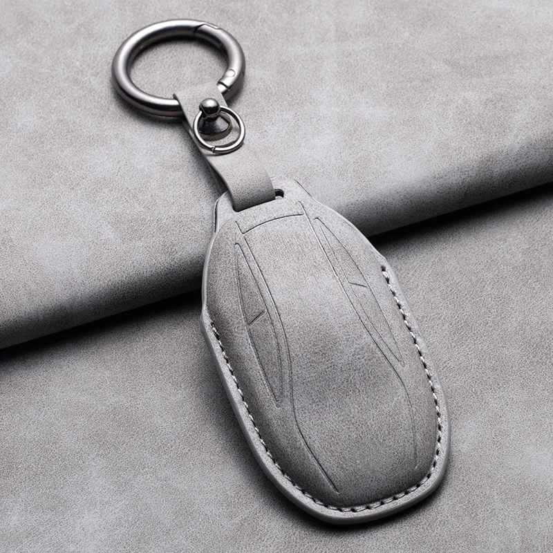 Leather Car Remote Key Case Cover for IM 2022 L7 2023 LS6 2023 LS7 Auto Key Fob Shell Suede Leather Keychain Accessories