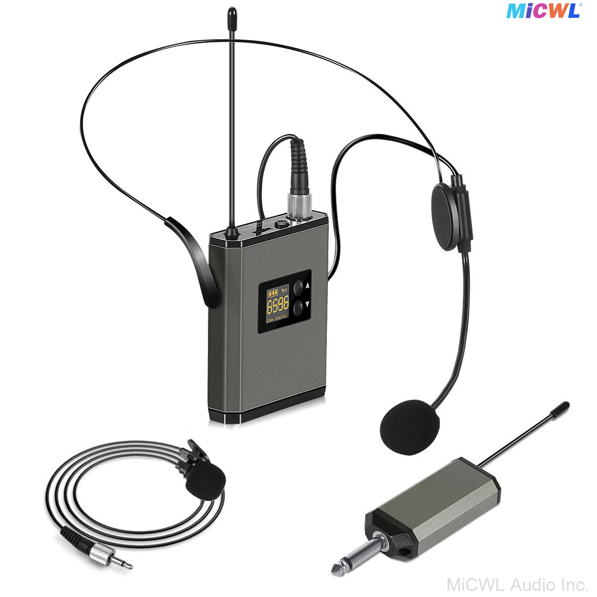 Перезаряжаемая батарея от 1 до 1, беспроводной зажим для галстука с петлей, микрофон, поясная сумка, передатчик, приемник