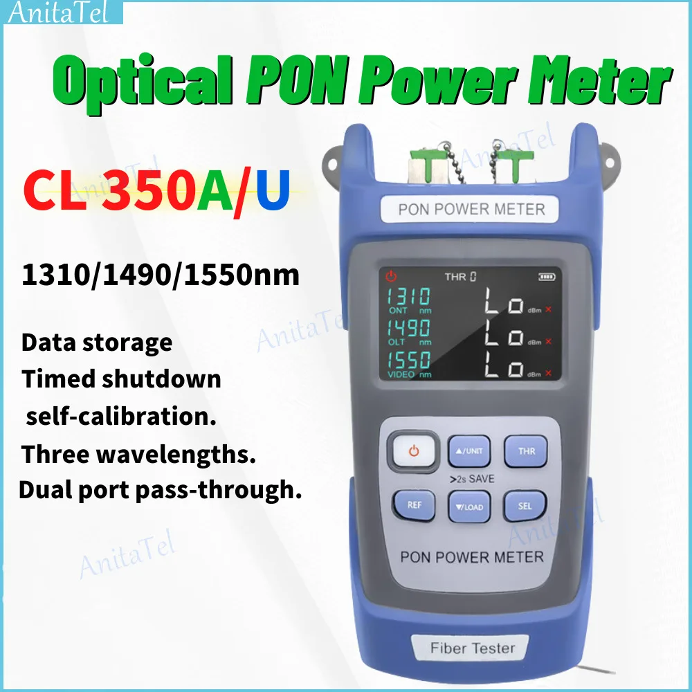 TM350 Handheld OPM Fiber Optical PON Power Meter FTTX/ONT/OLT 1310/1490/1550nm Optical Power Meter Fiber Tester Optical Tester