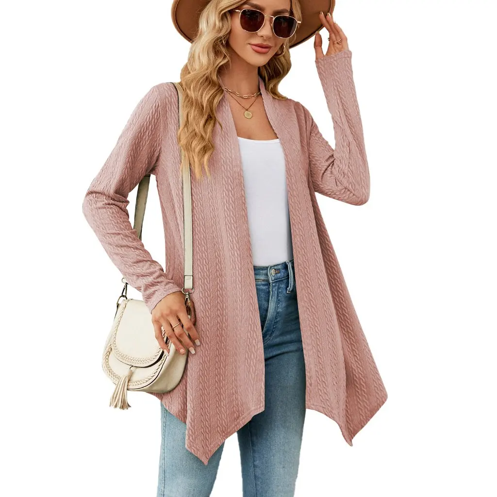 

Women's Solid Color Long Sleeve Cardigan Coat Autumn Winter Loose Fit Fashionable Outerwear by