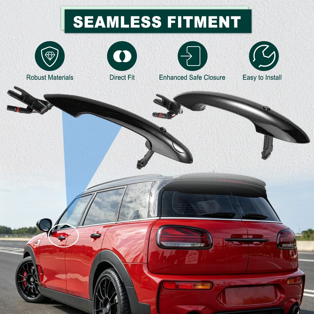 

2PCS Black/Chrome Car Exterior Door Handle Outside Pull for BMW Mini F54 F60 F56 F55 F57 with smart key handles 51712457413