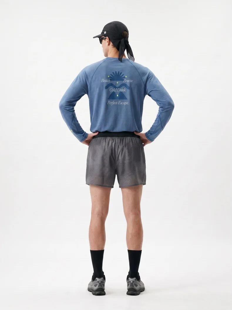 Herren Leichtgewichts-Laufshirt mit Schnelltrocknungsfunktion - Atmungsaktives Langarm-Sportshirt mit Rückenaufdruck, Outdoor-Sportoberteil für den Herbst – Detail 4