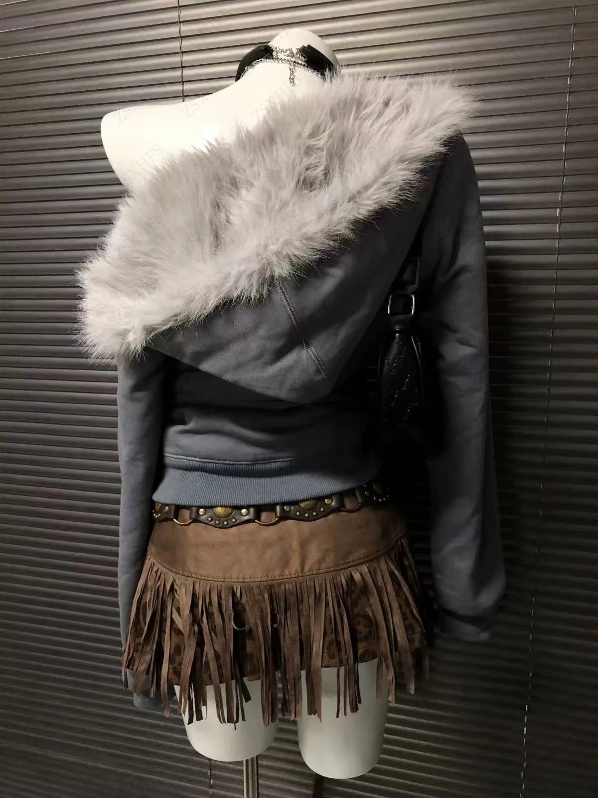 Sudadera con capucha estética con cremallera para mujer, ropa de invierno con letras ajustadas Punk de calle alta, Tops góticos de Corea de gran tamaño, sudadera Y2k