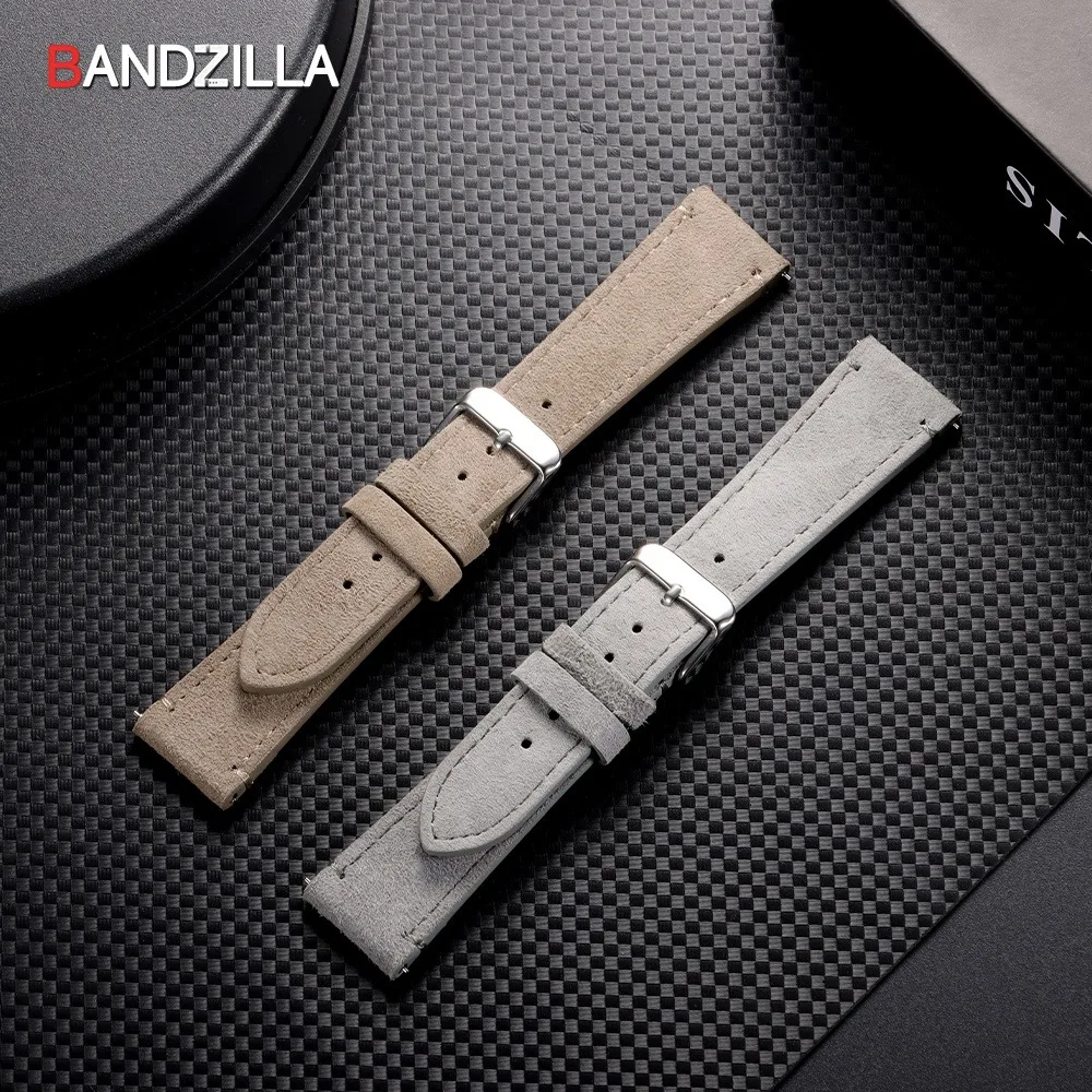 20mm 22mm Vintage Wildleder Leder Uhrenarmband für Seiko Handgefertigte Nähte Armband für Rolex Universal Quick Release Armband – Detail 7