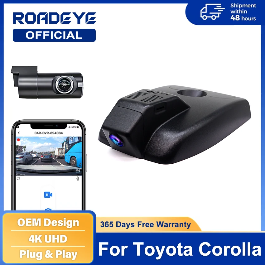 Dashcam für Toyota Corolla 2019~2022 2023 2024 Schrägheck&Limousine/Altis/Suzuki Swace, Plug-and-Play Auto-DVR 4K UHD