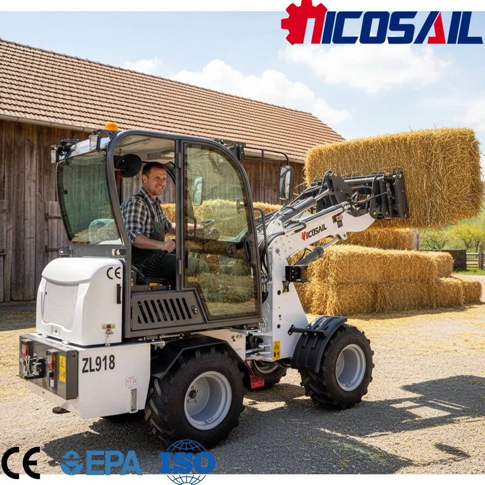 

Мини-телескопический погрузчик ZL918X с сертификатом CE Euro 5 и навесным оборудованием для сельскохозяйственных работ