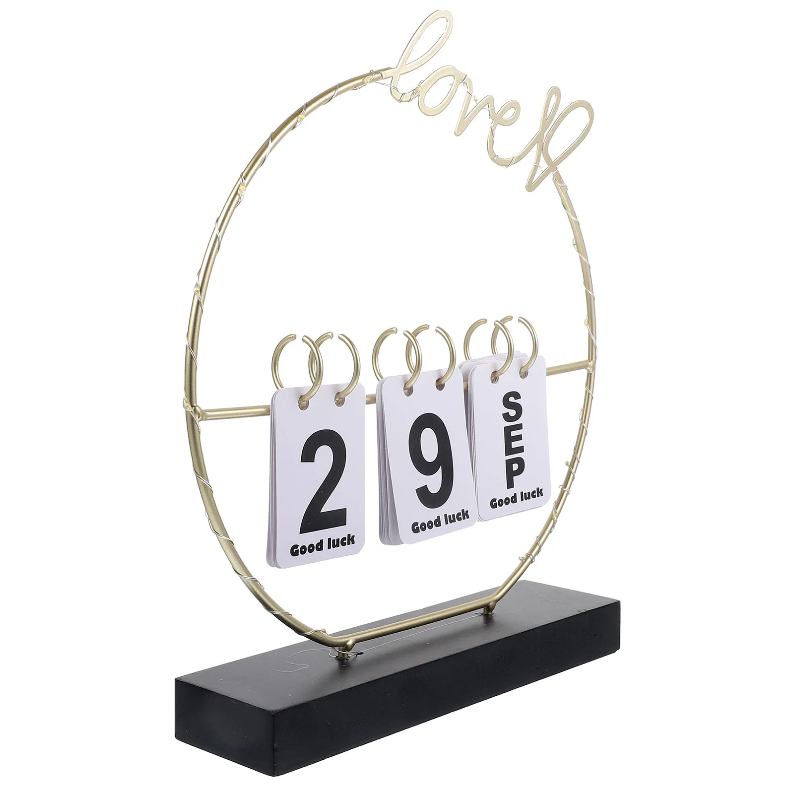 

Perpetual Desk Calendar Wooden Flip Design Creative Tabletop Calendar Reusable Monthly Date Change Home Office Decor