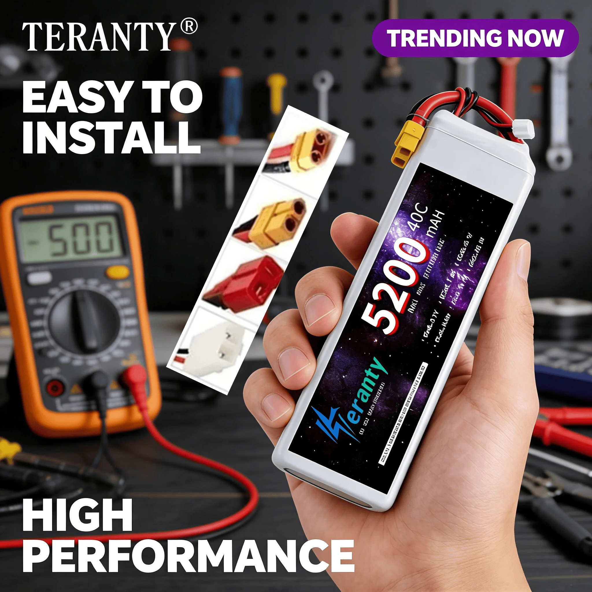 

2Sets 7.4V 2S 5200mAh 60C LiPo Battery with Tamiya & XT60 Plug, for RC Plane, Drone, Helicopter, Car, Boat, High Discharge Rate