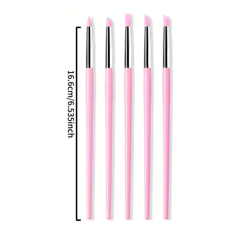 5-teiliges Professionelles DIY-Maniküre-Set: Silikon-Nagelbürste, UV-Gel-Polierer, 3D-Bild-Dotting-Pinsel – Detail 13