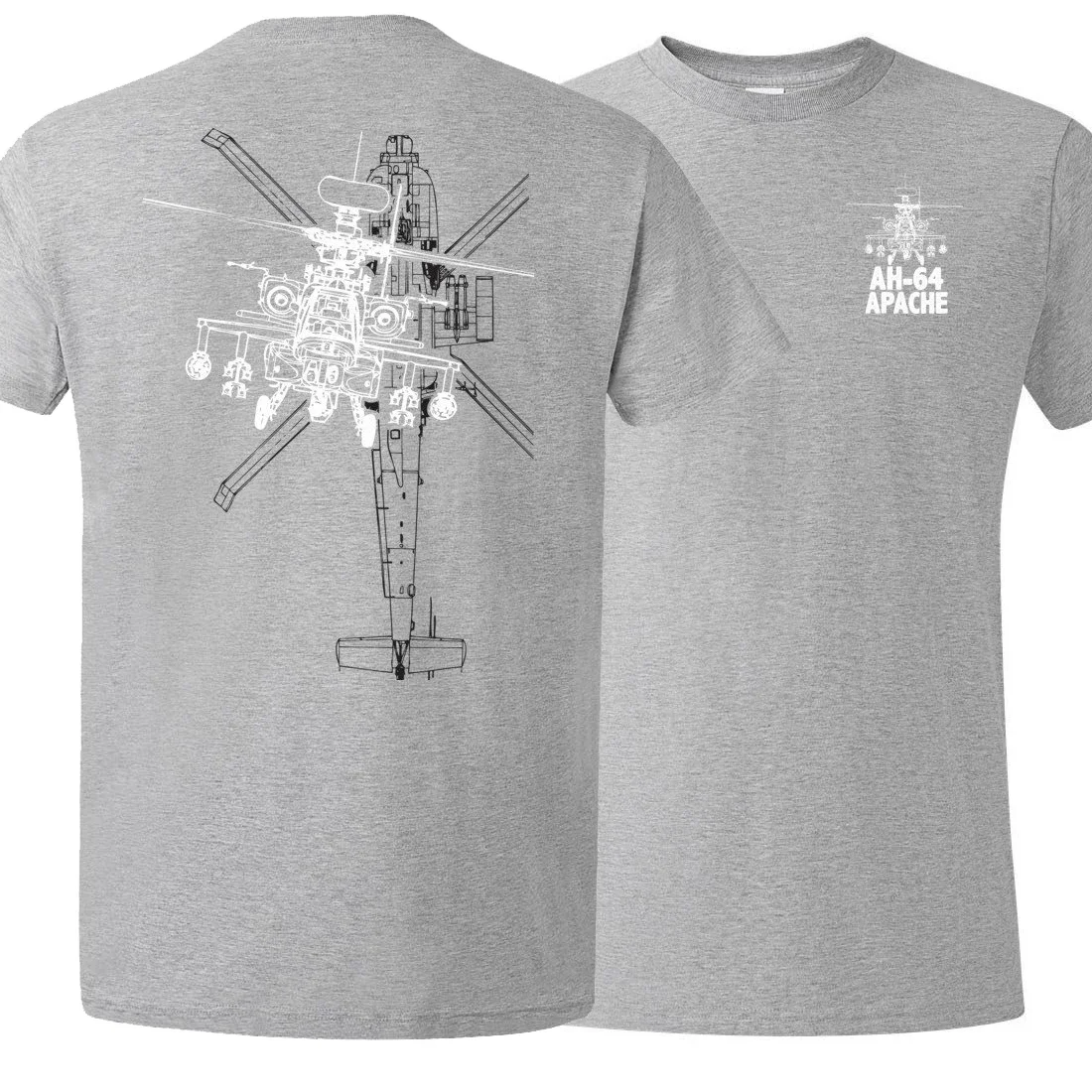 Creative Design AH-64 Apache Helicopter Gunships T-Shirt. Summer Cotton Short Sleeve O-Neck Mens T Shirt New S-3XL