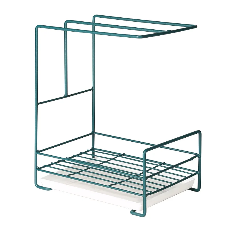 

Kitchen rag rack No punching countertop storage rack Sponge drain rack Multifunctional air drying wall hanging towel