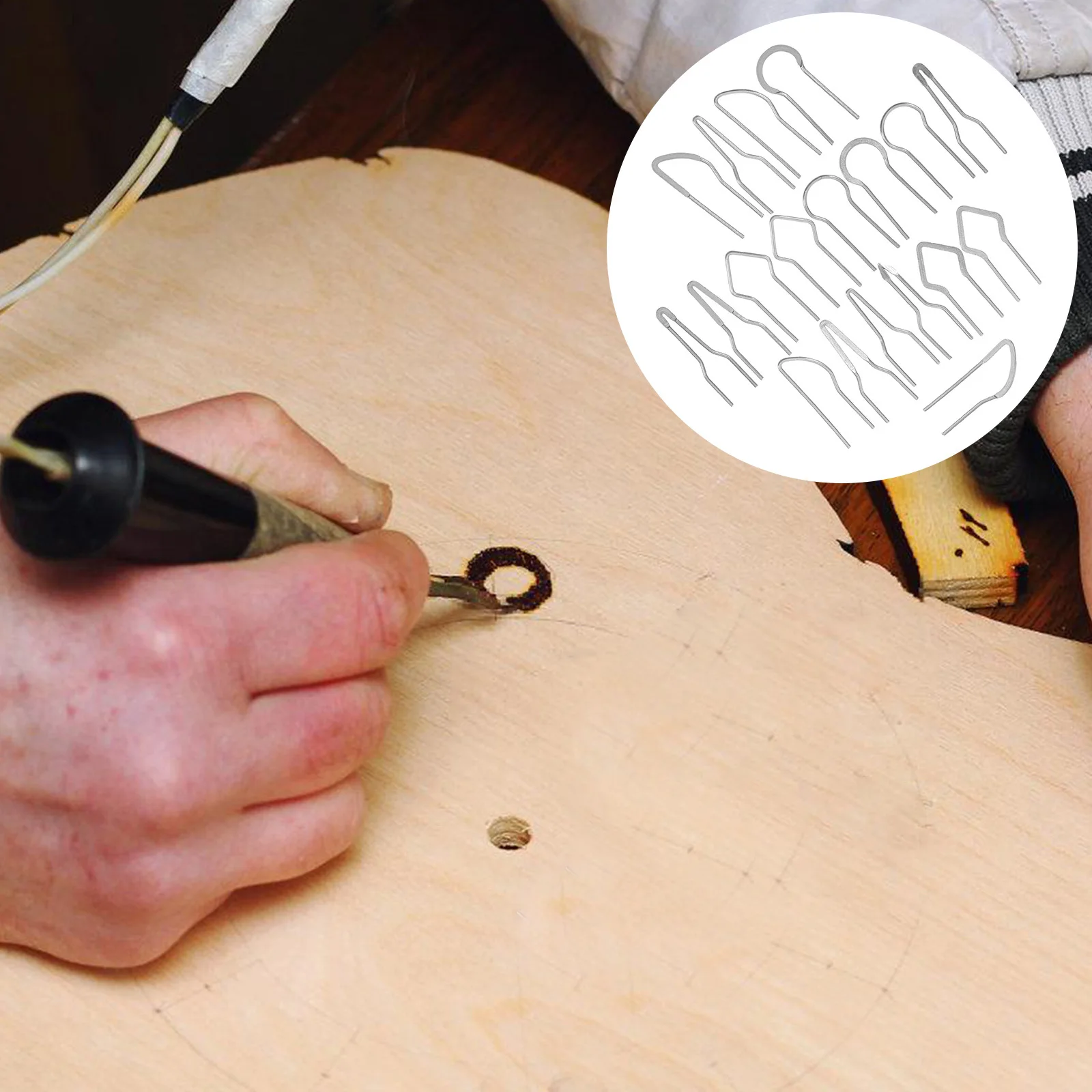 

19Pcs Wood Burning Tips Set Pyrography Tool with High Resistance Heating Wire Nibs for Smooth Precise Lines in Wood Craft