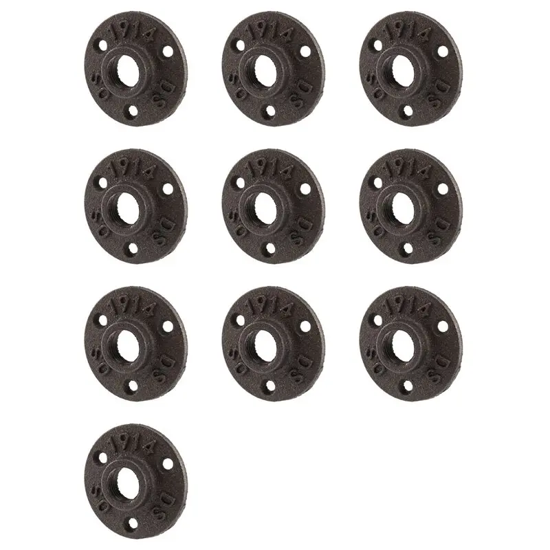 

ABLK 10 шт. 1/2-дюймовые черные чугунные фитинги для труб, напольный фланец с резьбой BSP