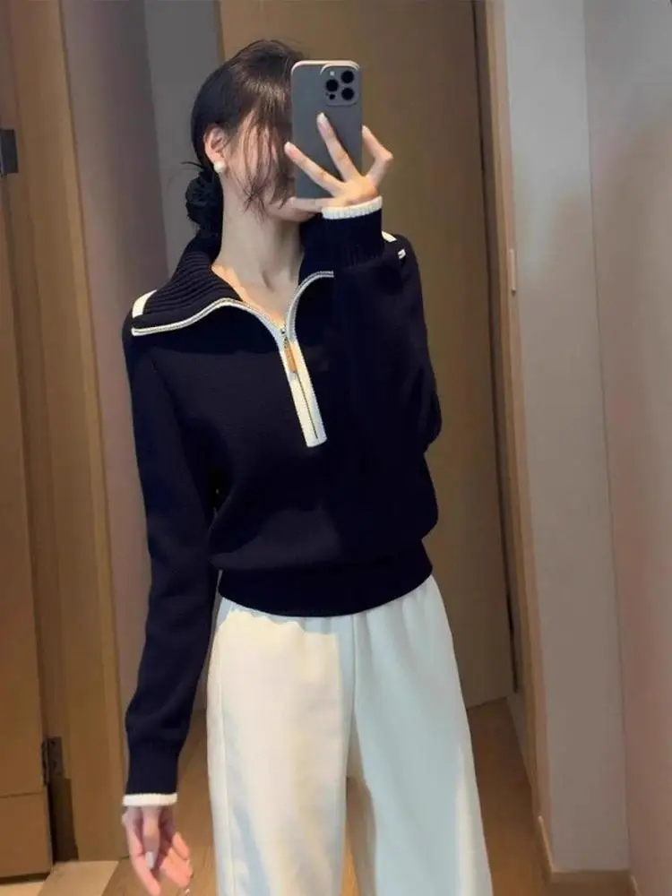 

Faionable Knitted Long Sve irt for Women Casual Warm Sle French Sle Autumn Winter Clothing Slimming Versatile Top