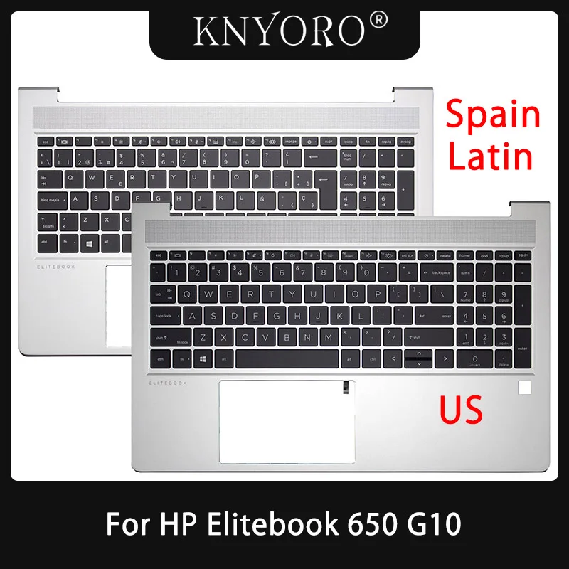 

Original US Latin Spain Keyboard for HP Elitebook 650 G10 Laptop Pamrest Upper Cover Top Case Replacement Keyboard Backlight