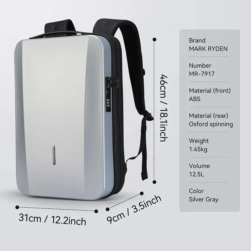 Mark Ryden ABS Hard sheel Customised Laptop Bags Password Lock Anti-theft Outdoor Travel Cycling motorcycle bags