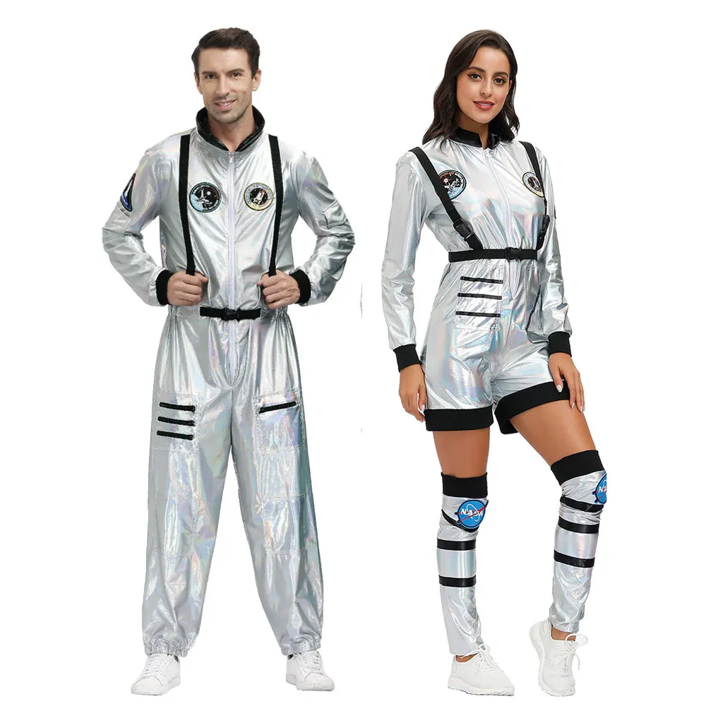

Halloween Costumes for Man Women Astronaut Space Jumpsuit Suits Fancy Dress Carnival Cosplay Party Pilots Couple Uniform