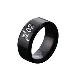 Anime Pattern Darling in the Franxx Stainless Steel Engrave Ring Customized for Personalized Men Women Unisex Ring Jewelry Gift