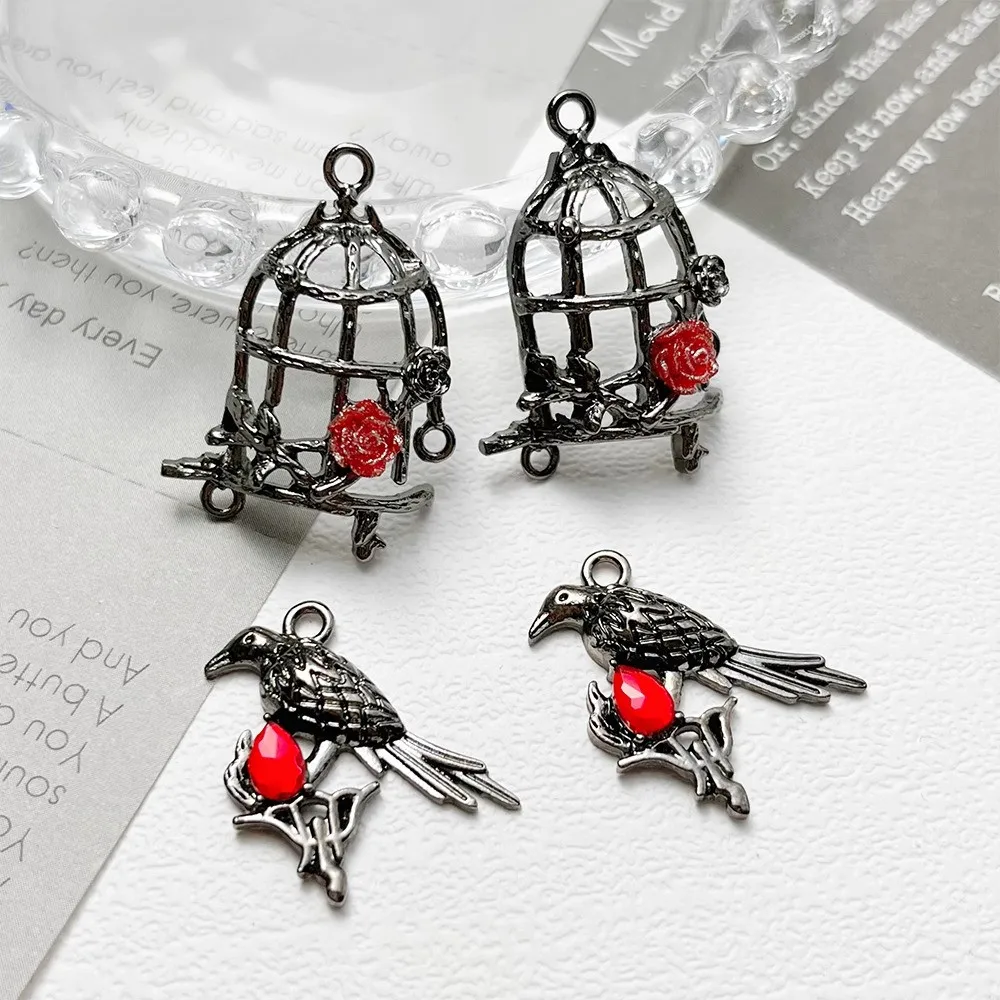 

【 Crow and Cage 】 Niche Dark Gothic Gun Black Alloy Pendant Diy Brooch Necklace Sweater Chain Accessory