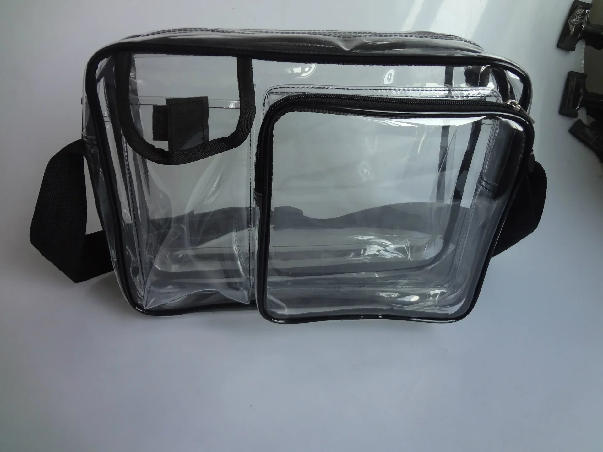 Durable14 Inch 35*25*21 Transparent PVC Double Bag Slung Dustless Computer Bag