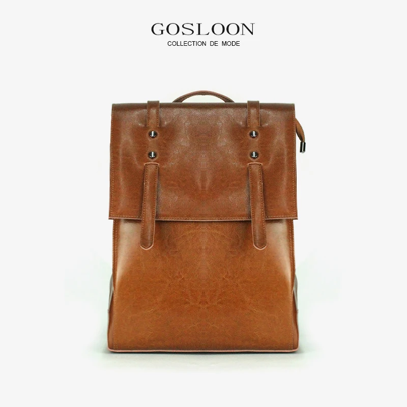 

GOSLOON-Leather Ladies Backpack Large Capacity Travel Backpack Ladies Soft Business Satchel Ladies Casual Shoulder Bag