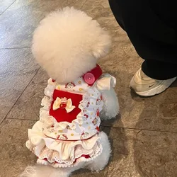 Pet Dog Princess Dress Teddy Bears clothes Maltese Dog Clothes Puppy Dresses for Small Dogs