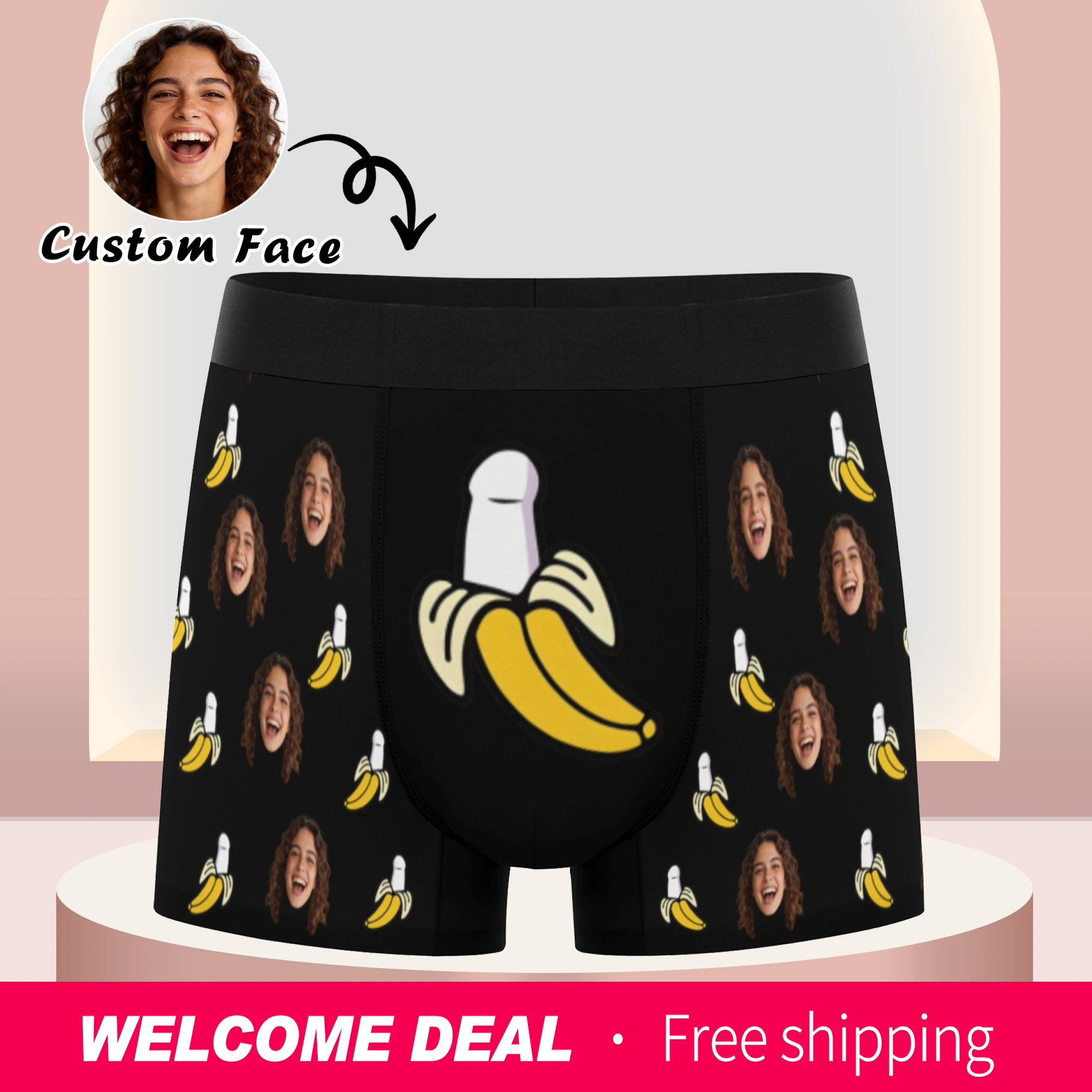 Personalized facial photo customization flat underwear customization men's Valentine's Day gift for husband gift for father