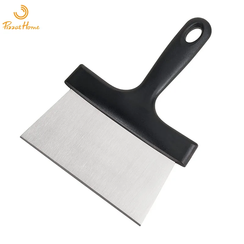 

PizzAtHome Grill Scraper 6.4 Inch Stainless Steel Griddle Scraper Teppanyaki BBQ Blackstone Griddle Versatile Food Scraper