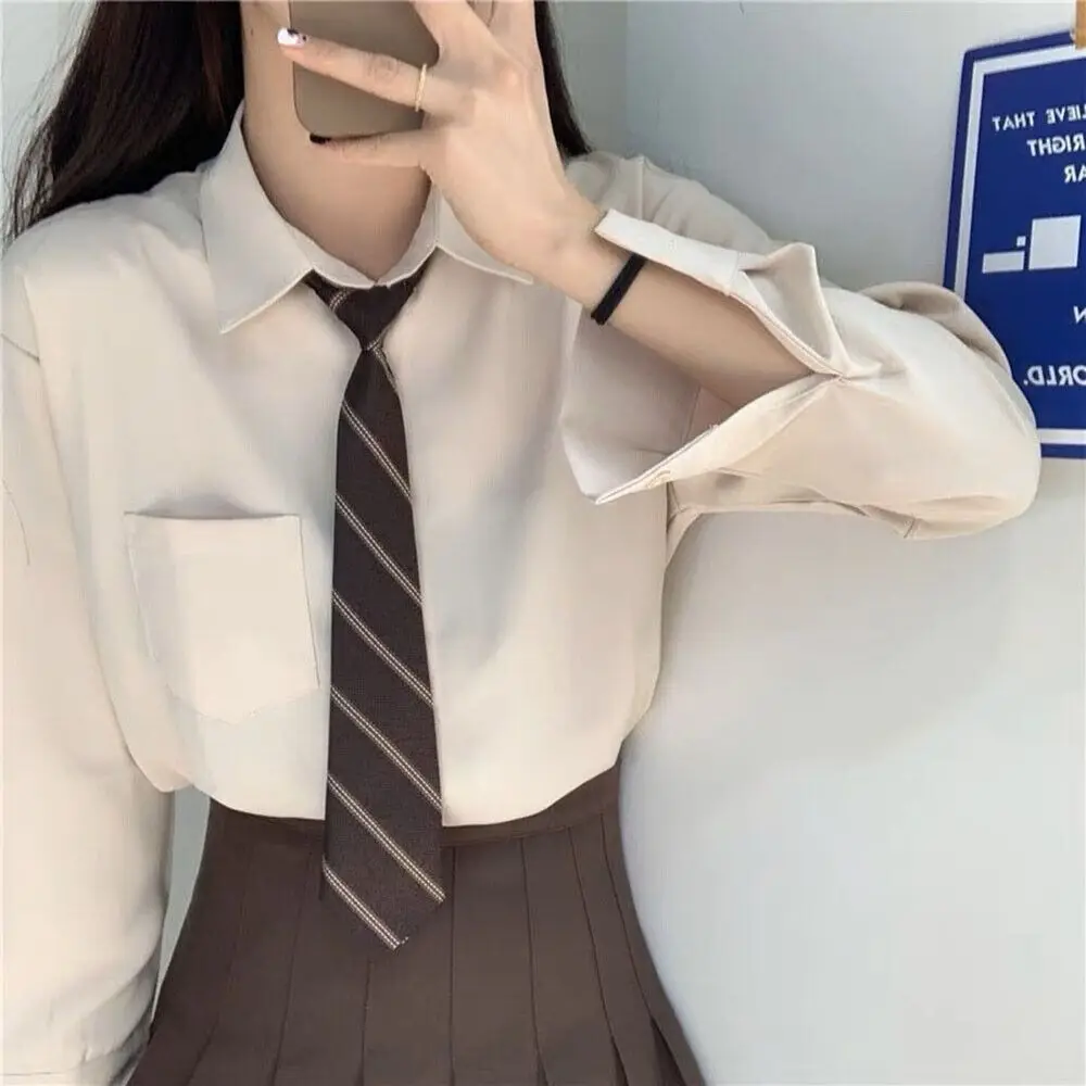 Simple Polyester JK Necktie Neckwear Cravat Uniform Bow Tie Clothes Accessories Plaid Striped Neck Tie Women Men