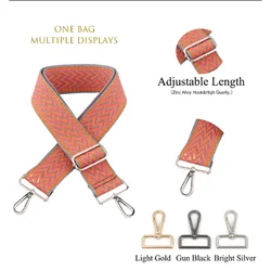 Adjustable Shoulder Bag Strap 5CM Widening And Thickening Replacement Purse Handle Colorful Fabric Bag Strap For Handbag Band