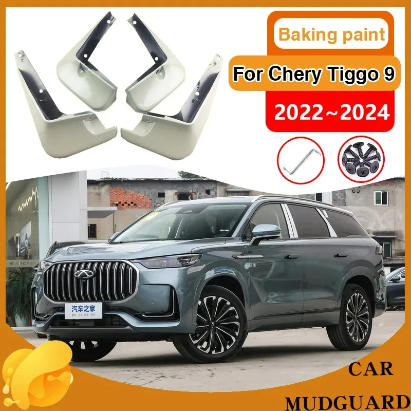 

Car MudFlaps for Chery Tiggo 9 2022~2024 Jaecoo 8 9 J8 J9 Mudguard Guard Front Fender Baking Paint Protect Mud Flaps Accessories