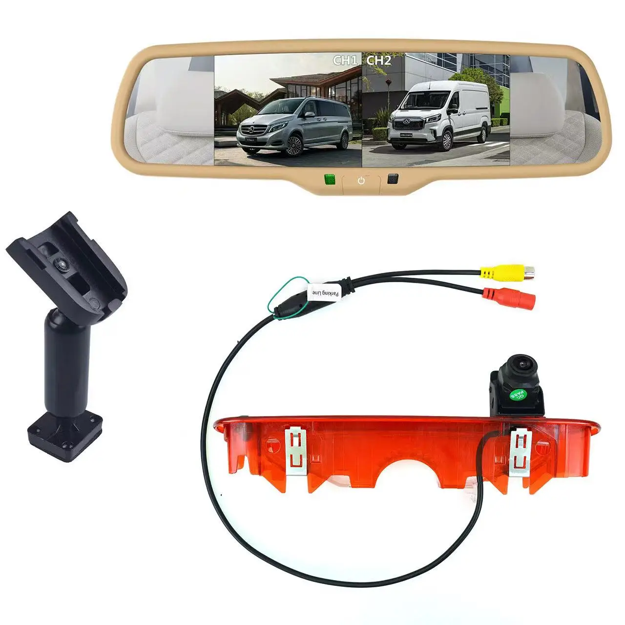 Brake light reverse camera for Renault Kangoo 2007-2021, Mercedes Benz Citan 2012-2021 optional 6.86-inch rear monitor