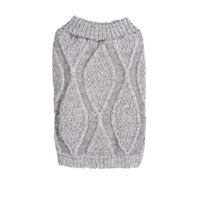 جرو الملابس بلون تشيهواهوا البلدغ البلوزات الصوف محبوك البلوز للكلاب الصغيرة الخريف الشتاء ملابس الحيوانات الأليفة XS-L #3