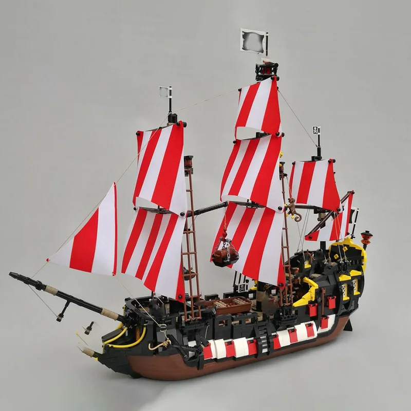 Stad Schip Serie Moc Bouwstenen Modulaire Barracuda Zeilboot Model Technologie Bakstenen DIY Montage Set Cadeau Vakantie Speelgoed